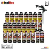 Brandschutzschaum B1 Bauschaum 15x750ml 2x Reiniger Schaum Montageschaum Pistole