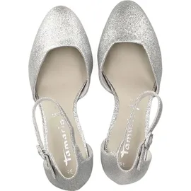 TAMARIS Damen Pumps mit Blockabsatz, metallic, 40 EU
