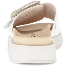Gabor Pantolette GABOR Damen, Gr. 38, weiß, silber, Glattleder, Schuhe Pantolette,
