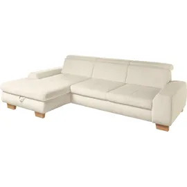Set One by Musterring Ecksofa, beige (natur), SET ONE BY MUSTERRING, Sofas, B/H/T: 307cm x 86cm x 195cm, Cord, Ottomane links, Sitzhöhe 49cm,Sitztiefenverstellung im 3-Sitzer,Kopfteilverstellung,Bettfunktion,Bettkasten, 88% Polyester;12% Polyamid, Ecksofa, Kopteil verstellbar,