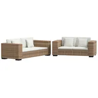 vidaXL Sofa-Set 2-Sitzer und 3-Sitzer natur