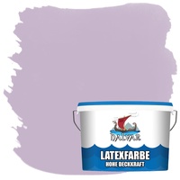 Halvar Latexfarbe hohe Deckkraft Weiß & 100 Farbtöne - abwischbare Wandfarbe für Küche, Bad & Wohnraum Geruchsarm, Abwischbar & Weichmacherfrei (5 L, Flieder)