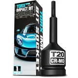 KIRXST Kraft Torx Bit Einsatz 1/2 Zoll Antriebs, T20 Torx Nuss Bit Set Steckschlüsse, für Schraubarbeiten an Autos, Motorrädern und Fahrrädern