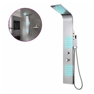 vidaXL Duschpaneel Edelstahl Gebogen