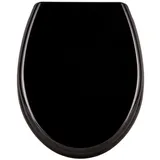 FIVMEN WC-Sitz Toilettendeckel Absenkautomatik Klobrille mit Softclose Toilettensitz (aus Hartplastik Klodeckel aus Duroplast Universal Größe) schwarz