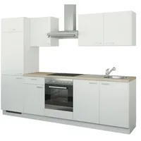 Küchenzeile mit Elektrogeräten  Aachen , weiß , Maße (cm): B: 270