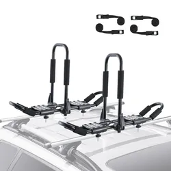 VEVOR Kajak-Dachgepäckträger, 1 Paar J-Bar, Weicher Dachgepäckträger, Befestigung Oben, Träger für Kajak, Surfbrett, Kanu, SUP, Skiboard, Montage an Auto, SUV, Lkw, 2 Kajaks
