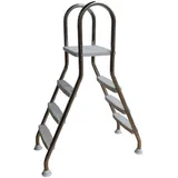 Edelstahl Poolleiter 3+3 Stufen für Aufstellbecken 110 cm