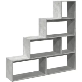 vidaXL Bücherregal 4 Etagen 29 x 143,5 x 143,5 cm Betongrau