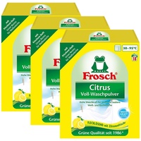 3x Frosch Citrus Voll-Waschpulver 1,35 kg - Flecklösend mit Zitrone