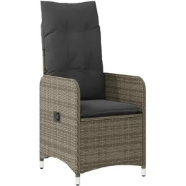vidaXL 9-tlg. Garten-Bistro-Set mit Kissen Grau Poly Rattan