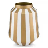 Pip Studio Vase Metall Stripes weiß-Gold 24x29cm