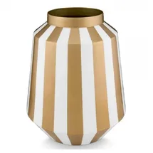 Pip Studio Vase Metall Stripes weiß-Gold 24x29cm