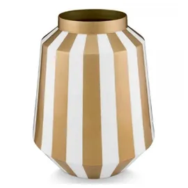 Pip Studio Vase Metall Stripes weiß-Gold 24x29cm