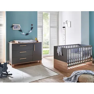 Arthur Berndt Babyzimmer Cloe 2-tlg. lava matt/eiche sägerau