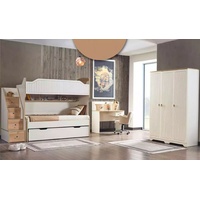 JVmoebel Schlafzimmer-Set Kinderzimmer Etagenbett Hochbett Set Schreibtisch Kleiderschrank, (Bett+Kleiderschrank+Tisch), Made in Europe weiß