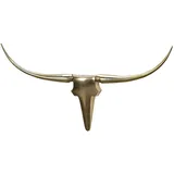 KADIMA DESIGN Deko Geweih Bull `L`, Aluminium - Exklusive Wanddekoration. Gold, 125x10x60 cm