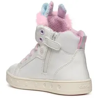 GEOX J Skylin A Sneaker, White/Multicolor, 25 EU