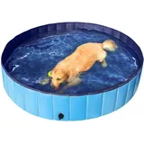 Hundepool Hund Swimmingpool Plantschbecken Faltbare Hundebadewanne Blau