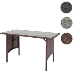 Poly-Rattan Esstisch HWC-G16, Esszimmertisch Gartentisch Tisch, Gastronomie 112x60cm ~ braun