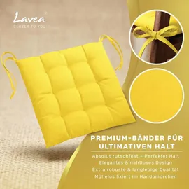 LAVEA Sitzkissen 40 x 40 x 3 cm gelb 8-tlg.
