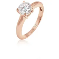 Elli Fingerring Solitär Klassisch Zirkonia Verlobung 925 Silber rosa 52