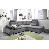 ed exciting design Ecksofa - anthrazit - Liegefunktion - Ottomane rechts