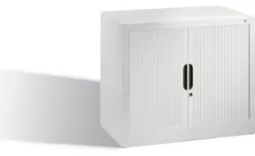 C+P Akten-Sideboard Omnispace mit Rollladen, 1 Ordnerhöhe, H720xB800xT420mm Front Lichtgrau Korpus Lichtgrau