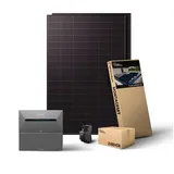 Kleines Kraftwerk Balkonkraftwerk, 1000 W, Monokristallin, (Flachdach/Garten, Solaranlage Komplettset mit Speicher), 2 x 500W, Anker Solarbank 2 Pro, Wechselrichter
