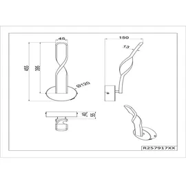 Trio Lighting Wandleuchte 12x45,5 cm - sand