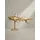 KADIMA DESIGN Dekofigur Hai Aluminium 70 cm mit Sockel, Design Metall in Gold 70x27x49 cm
