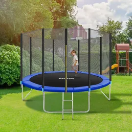 Tectake Garfunky 457 cm inkl. Sicherheitsnetz und Leiter schwarz/blau