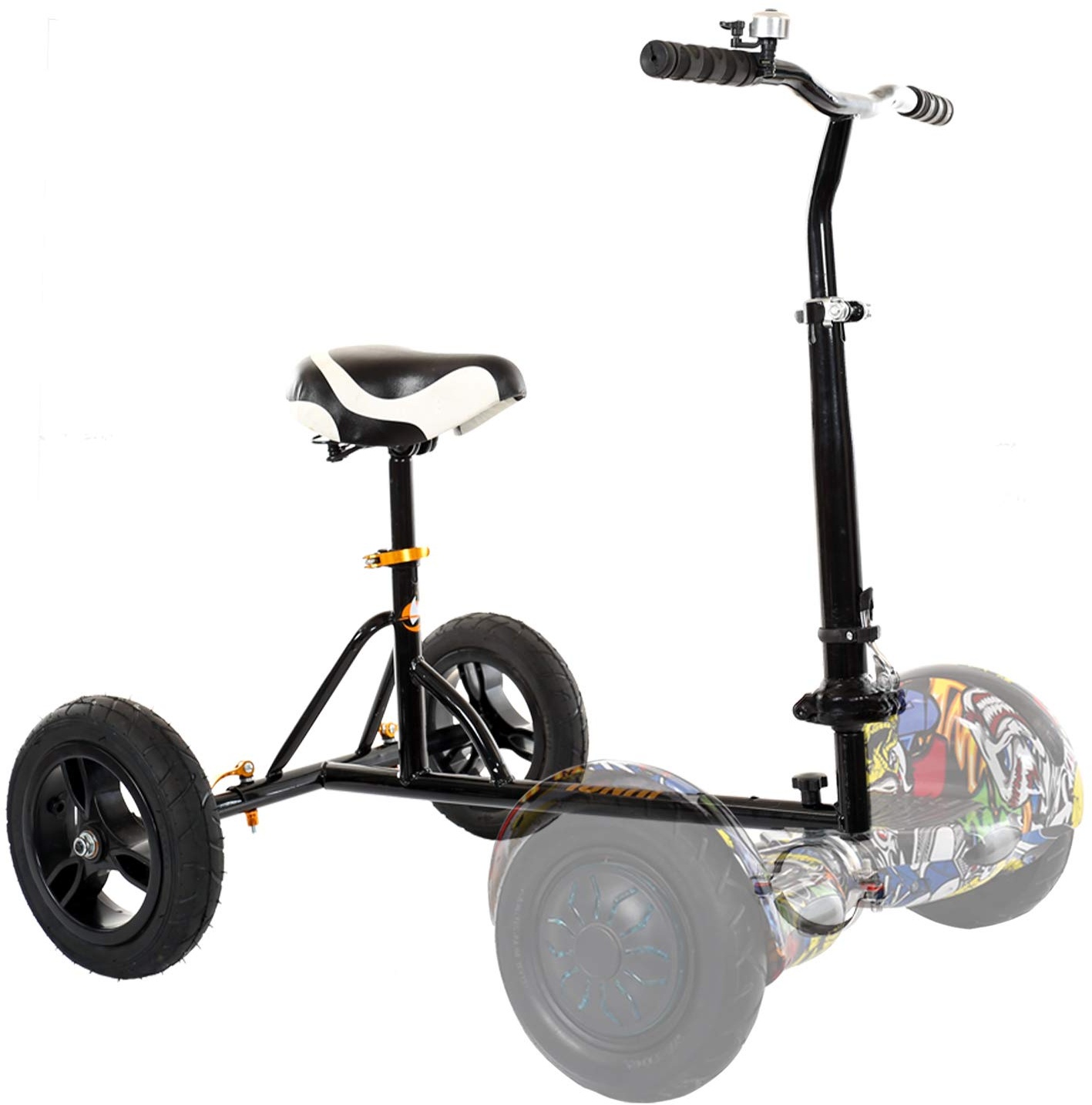 TGHY Hoverboard-Sitz Elektrisches Selbstausgleichendes Scooter-Go-Kart-Umrüstkit mit Bequemem Sitz und Korb Passend für 6,5" 8" 10" Hoverboard Allrad-Hoverkart für Kinder,Schwarz