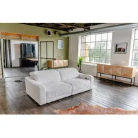 KAWOLA Big Sofa KIANA 3-Sitzer Funktionssofa Kopfstütze verstellbar Cord cremeweiß