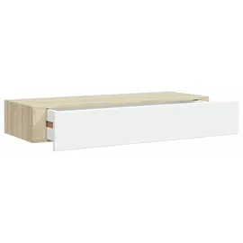 vidaXL Wandregal 60 x 23,5 x 10 cm Eichen-Optik und Weiß