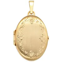 Schmuck Krone Kettenanhänger Medaillon, 333 Gold Gelbgold, teilmattiert, Gold 333 goldfarben