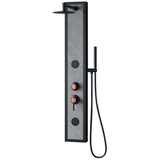 K2O Lusso Zen Duschsäule für Hydromassage, 20 x 7 x 127 cm, mit Wasserhahn, 2 Jets, Handbrause mit Regeneffekt und Antikalk-Spitzen, Steinoptik