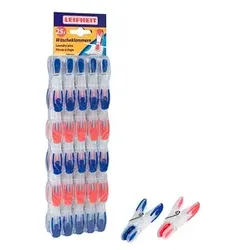 LEIFHEIT Wäscheklammern blau/transparent und rot/transparent 25 St.