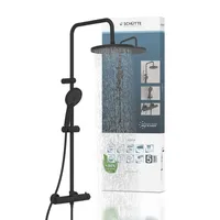 Schütte Adria Überkopf-Brauseset mit Thermostat Schwarz Matt 27271000