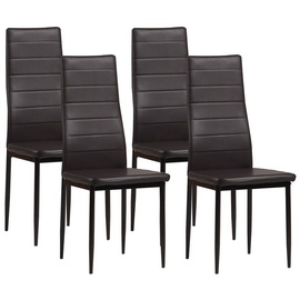Albatros Esszimmerstühle MILANO 4er Set, Braun - Polsterstuhl mit Kunstleder-Bezug, Modernes Stilvolles Design am Esstisch - Küchenstuhl oder Stuhl