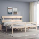Prolenta Premium Seniorenbett Mit Kopfteil 200x200 Cm Massivholz