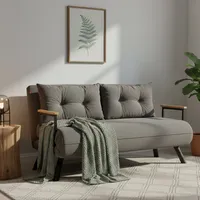 Schlafsofa Calvin, 2-sitzer, Mit Stauraum, Verstellbar, Armlehnen, 133x78 Cm, Dunkelgrau
