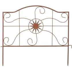 Beetzaun Beeteinfassung Metall 53 cm breit Sonne - Rostoptik