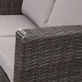 MeXo Polyrattan Lounge-Set 4-tlg. grau/hellgrau