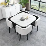 OCAZI esstisch,Rundes Esstisch-Set,Küchen-Esstisch-Set,Schlichter Kleiner runder Tisch,Runder Konferenztisch,rundes modernes Esstisch-Set,Tisch- und Stuhl-Set - #33-90 * 75cm/35.4 * 29.5in(WxH)