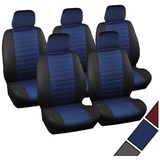 Woltu Sitzbezüge Auto, Einzelsitzbezug universal Größe, 5er Set, Sitzbezug Einzelbezug für van schwarz/blau