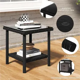 Yaheetech Rattan Set 5-tlg. Schwarz/Beige