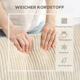 Homcom 3-Sitzer-Sofa-212L x 80B x 88H cm-Cremeweiß | Gr.: onesize