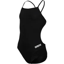 Arena Mädchen Girl's Team Challenge Solid Badeanzüge, Black-white, 164 EU