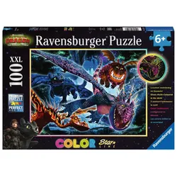 Ravensburger Puzzle - Dragons, Leuchtende Dragons, 100 Teile XXL